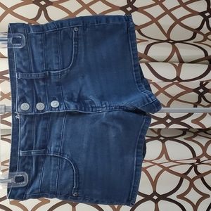 Tokyo Darling High-Waisted 3 Button Jean Shorts.